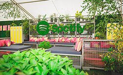 Moss logo made of Greenhill Premium, Spotify branding, splash! festival