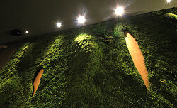 Greenwood moss walls with 3D substrate creating an earthy ambience in a private green reception room